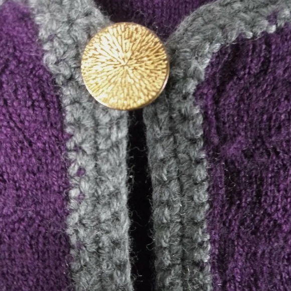 Trina Turk Womens Wool Cardigan Long Sleeve Dark Purple - Picture 4 of 5